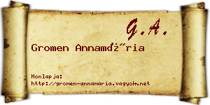 Gromen Annamária névjegykártya